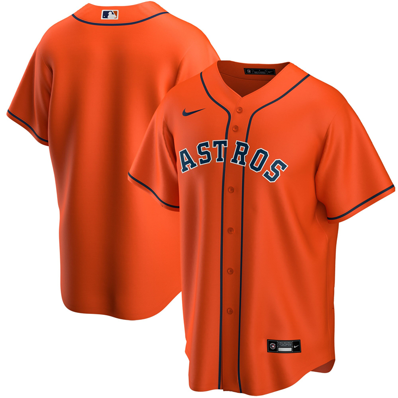 2020 MLB Youth Houston Astros Nike Orange Alternate 2020 Replica Team Jersey 1->youth mlb jersey->Youth Jersey
